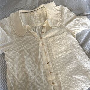 Anthropologie Pilcro Cream Textured Top
